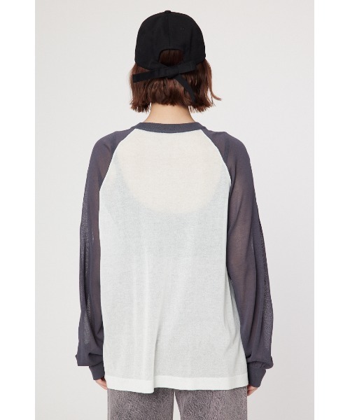 RODEO CROWNS WIDE BOWL（ロデオクラウンズワイドボウル）の「シアーラグランニットトップス（ニット/セーター・レディース・ダークグリーン/ライトイエロー/グレー・FREE）」の14枚目の写真