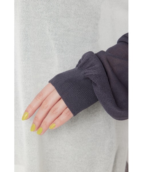 RODEO CROWNS WIDE BOWL（ロデオクラウンズワイドボウル）の「シアーラグランニットトップス（ニット/セーター・レディース・ダークグリーン/ライトイエロー/グレー・FREE）」の7枚目の写真