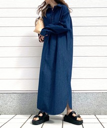 Q | デニムワンピース(シャツワンピース)