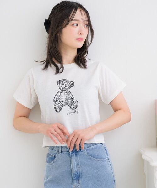 ems excite(エムズエキサイト)の「ベアプリントTEE(Tシャツ/カットソー・レディース・オフホワイト/ブルー/レッド・FREE)」の10枚目の写真