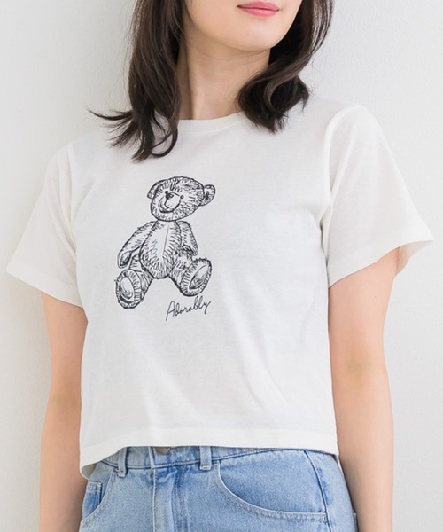 ems excite(エムズエキサイト)の「ベアプリントTEE(Tシャツ/カットソー・レディース・オフホワイト/ブルー/レッド・FREE)」の3枚目の写真