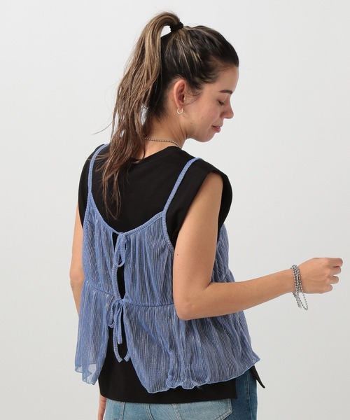 BAYFLOW（ベイフロー）の「ラメキャミビスチェ（キャミソール・レディース・ブルー/ゴールド/ブラック・FREE）」の10枚目の写真