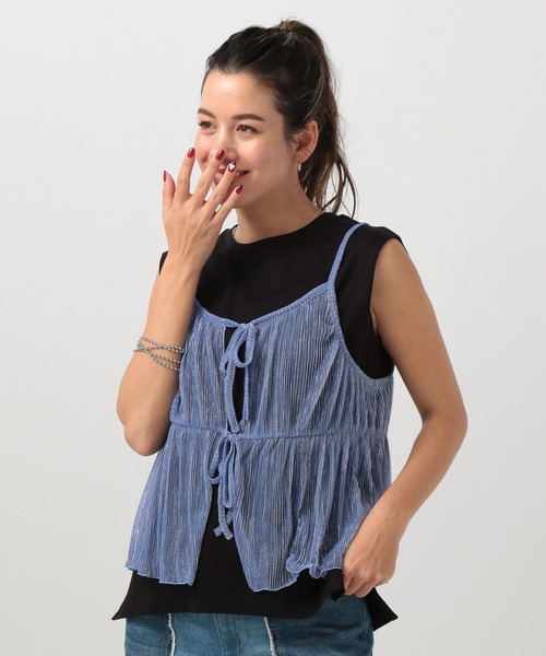 BAYFLOW（ベイフロー）の「ラメキャミビスチェ（キャミソール・レディース・ブルー/ゴールド/ブラック・FREE）」の11枚目の写真