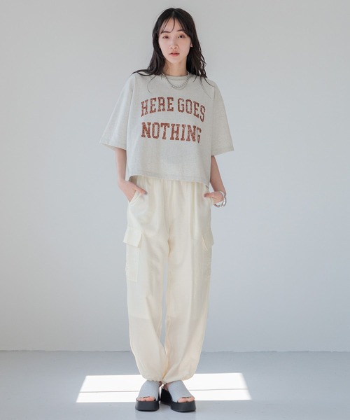 LOWRYS FARM(ローリーズファーム)の「ダブルウエストカーゴパンツ 109244(カーゴパンツ・レディース・ホワイト/グリーン/ブラック/チャコールグレー/ネイビー・FREE)」の6枚目の写真