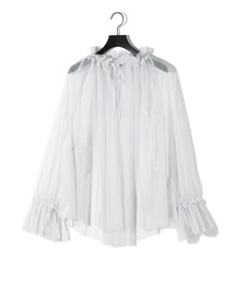 MIDIUMISOLID for Ladies チュールギャザーブラウス