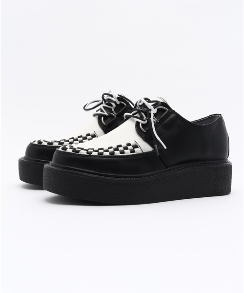 YOSUKE(ヨースケ)の「「YOSUKE/ヨースケ」ラバーソールスニーカー(スニーカー・レディース・ブラック×ホワイト/ブラック/ホワイト・24/25/23/23.5/24.5/22.5)」の3枚目の写真