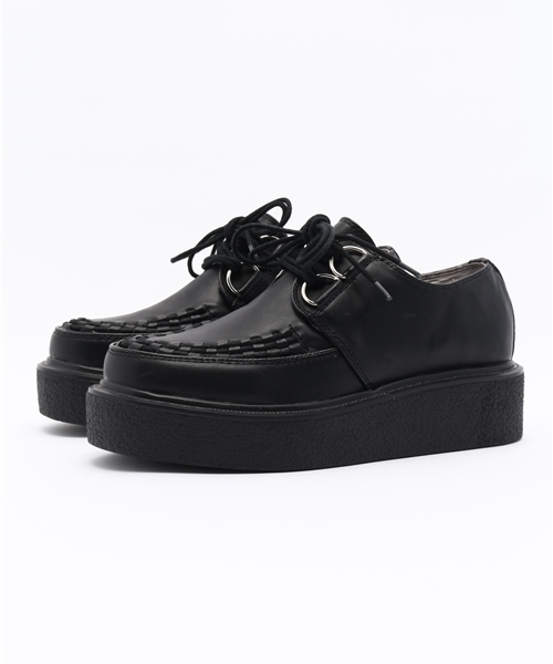 YOSUKE(ヨースケ)の「「YOSUKE/ヨースケ」ラバーソールスニーカー(スニーカー・レディース・ブラック×ホワイト/ブラック/ホワイト・24/25/23/23.5/24.5/22.5)」の2枚目の写真