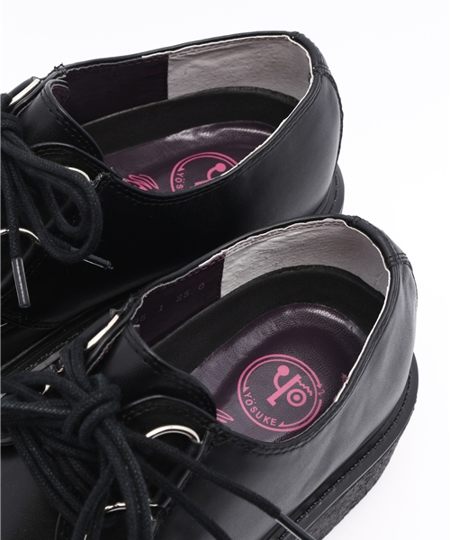 YOSUKE(ヨースケ)の「「YOSUKE/ヨースケ」ラバーソールスニーカー(スニーカー・レディース・ブラック×ホワイト/ブラック/ホワイト・24/25/23/23.5/24.5/22.5)」の9枚目の写真