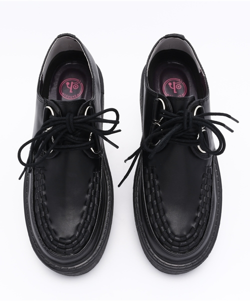 YOSUKE(ヨースケ)の「「YOSUKE/ヨースケ」ラバーソールスニーカー(スニーカー・レディース・ブラック×ホワイト/ブラック/ホワイト・24/25/23/23.5/24.5/22.5)」の11枚目の写真