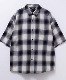 Naive magic | オンブレーチェックオーバーサイズ半袖シャツ(シャツ/ブラウス)