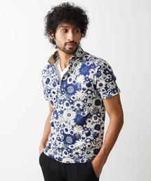 MICHEL KLEIN HOMME   （ミッシェルクランオム）の「《日本製》フラワー柄半袖ポロシャツ（ポロシャツ・メンズ）」