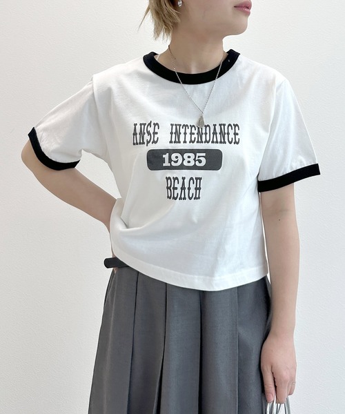w closet（ダブルクローゼット）の「プリントリンガーTEE（Tシャツ