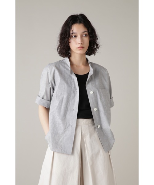 ブラウス シャツ HAIRLINE STRIPE COTTON LINEN レディース MARGARET HOWELL（マーガレットハウエル）の「HAIRLINE STRIPE