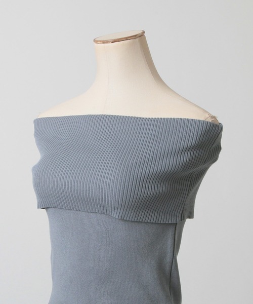 Julia Boutique(ジュリアブティック)の「オフショルニットトップス×タイトスカートセットアップ/24068(ニット/セーター・レディース・グレー系/ブルー/ブラック・ONE)」の5枚目の写真