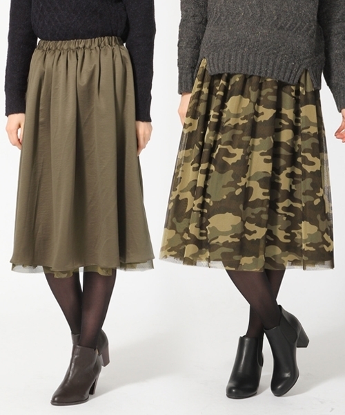 GLOBAL WORK(グローバルワーク)の「チュールミディースカート/567978(スカート・レディース・その他/ライトグレー/グリーン/ワインレッド/ネイビー/オフホワイト/カーキ・LARGE/MEDIUM)」の4枚目の写真