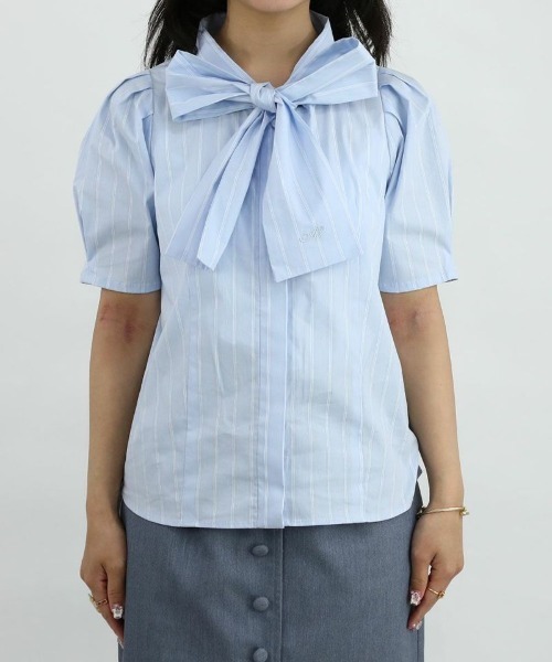 an another angelus(アンアナザーアンジェラス)の「ビッグリボンボウタイシャツ/ananotherangelus(シャツ/ブラウス・レディース・ピンク/オフホワイト/ライトブルー・FREE)」の16枚目の写真
