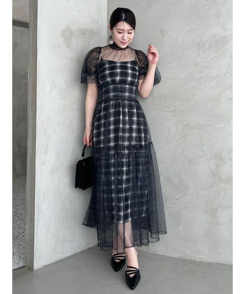 MERCURYDUO（マーキュリーデュオ）の「2WAYチェックチュールワンピース（ワンピース・レディース・グリーン/ブラック・MEDIUM/SMALL）」の22枚目の写真