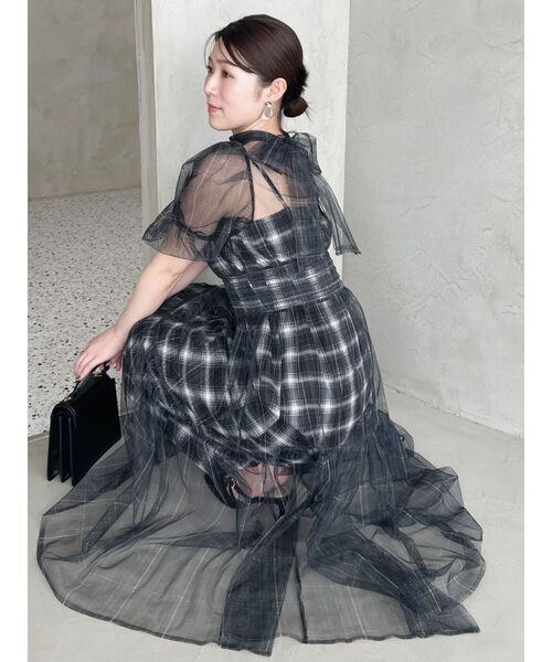 MERCURYDUO（マーキュリーデュオ）の「2WAYチェックチュールワンピース（ワンピース・レディース・グリーン/ブラック・MEDIUM/SMALL）」の19枚目の写真