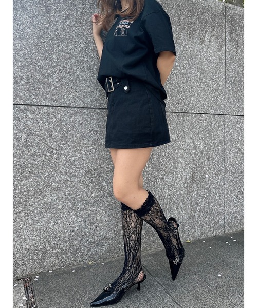 DURAS(デュラス)の「Mini skirt with belt(デニムスカート・レディース・インディゴブルー/ブラック・MEDIUM/SMALL)」の4枚目の写真