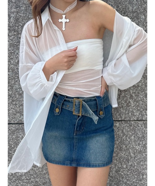 DURAS(デュラス)の「Mini skirt with belt(デニムスカート・レディース・インディゴブルー/ブラック・MEDIUM/SMALL)」の11枚目の写真