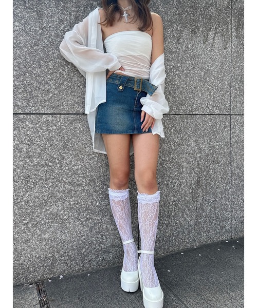DURAS(デュラス)の「Mini skirt with belt(デニムスカート・レディース・インディゴブルー/ブラック・MEDIUM/SMALL)」の12枚目の写真