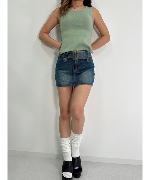 DURAS(デュラス)の「Mini skirt with belt(デニムスカート・レディース・インディゴブルー/ブラック・MEDIUM/SMALL)」の19枚目の写真