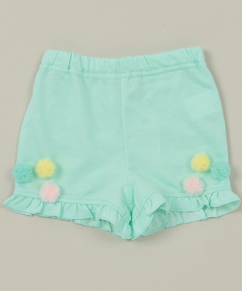 baby cheer（ベイビーチアー）の「チュールポンポンショートパンツ（スウェットパンツ・キッズ・ピンク/ライトブルー/ミント・100cm/120cm/110cm/80ｃｍ/90cm）」の11枚目の写真