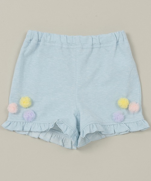 baby cheer（ベイビーチアー）の「チュールポンポンショートパンツ（スウェットパンツ・キッズ・ピンク/ライトブルー/ミント・100cm/120cm/110cm/80ｃｍ/90cm）」の12枚目の写真