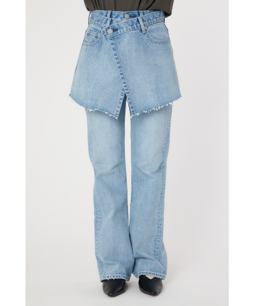 RODEO CROWNS WIDE BOWL（ロデオクラウンズワイドボウル）の「レイヤードラップデニム（デニムパンツ・レディース・ブラック/ライトブルー・X-SMALL/SMALL/MEDIUM）」の13枚目の写真