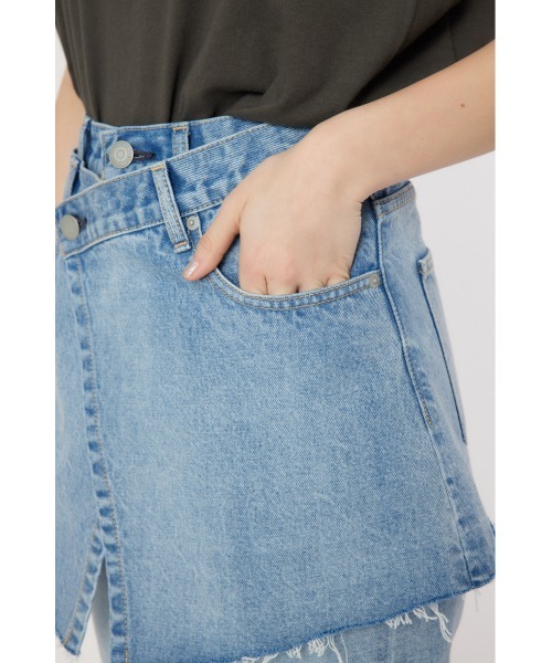 RODEO CROWNS WIDE BOWL（ロデオクラウンズワイドボウル）の「レイヤードラップデニム（デニムパンツ・レディース・ブラック/ライトブルー・X-SMALL/SMALL/MEDIUM）」の18枚目の写真