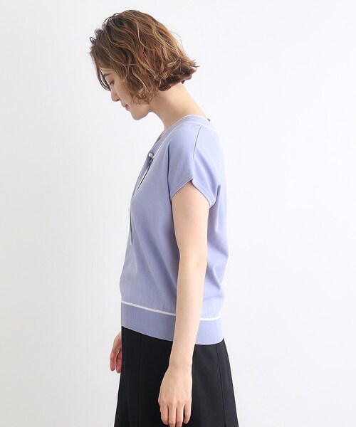 grove(グローブ)の「◆【接触冷感/UV/抗ピル】取り外しパール調ピン付きボウタイニット(ニット/セーター・レディース・ライトブルー/ナチュラル/ブラック・02/03/01/04/05)」の17枚目の写真