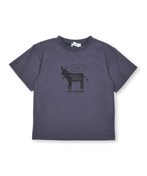 Noeil aime BeBe(ノイユエイムベベ)の「ロバプリントTシャツ(80~130cm)(Tシャツ/カットソー・キッズ・グリーン/ネイビー・120cm/130cm/80cm/90cm/110cm/100cm)」の7枚目の写真