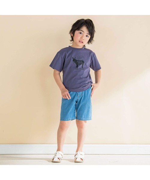 Noeil aime BeBe(ノイユエイムベベ)の「ロバプリントTシャツ(80~130cm)(Tシャツ/カットソー・キッズ・グリーン/ネイビー・120cm/130cm/80cm/90cm/110cm/100cm)」の13枚目の写真