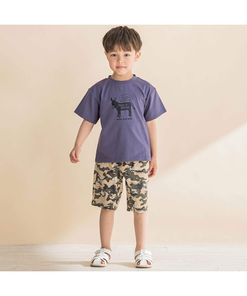 Noeil aime BeBe(ノイユエイムベベ)の「ロバプリントTシャツ(80~130cm)(Tシャツ/カットソー・キッズ・グリーン/ネイビー・120cm/130cm/80cm/90cm/110cm/100cm)」の14枚目の写真