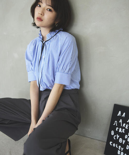 N.(N. Natural Beauty Basic)(エヌエヌナチュラルビューティーベーシック)の「◆リボンベルトラップ風パンツ(スラックス・レディース・モカ/チャコールグレー・SMALL/MEDIUM)」の19枚目の写真