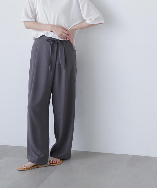 N.(N. Natural Beauty Basic)(エヌエヌナチュラルビューティーベーシック)の「◆リボンベルトラップ風パンツ(スラックス・レディース・モカ/チャコールグレー・SMALL/MEDIUM)」の22枚目の写真