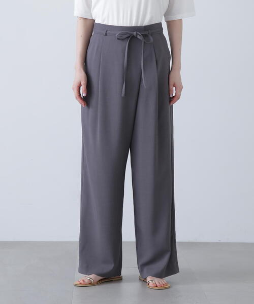 N.(N. Natural Beauty Basic)(エヌエヌナチュラルビューティーベーシック)の「◆リボンベルトラップ風パンツ(スラックス・レディース・モカ/チャコールグレー・SMALL/MEDIUM)」の14枚目の写真