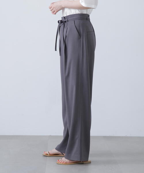 N.(N. Natural Beauty Basic)(エヌエヌナチュラルビューティーベーシック)の「◆リボンベルトラップ風パンツ(スラックス・レディース・モカ/チャコールグレー・SMALL/MEDIUM)」の15枚目の写真