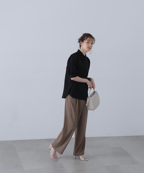 N.(N. Natural Beauty Basic)(エヌエヌナチュラルビューティーベーシック)の「◆リボンベルトラップ風パンツ(スラックス・レディース・モカ/チャコールグレー・SMALL/MEDIUM)」の12枚目の写真