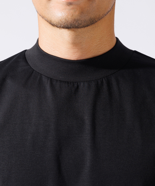 ABAHOUSE GRAY(アバハウスグレイ)の「【接触冷感】シルケット天竺 モックネック 半袖Tシャツ(Tシャツ/カットソー・メンズ・ホワイト/ネイビー/グレイッシュベージュ/ブラック・46/48/50)」の9枚目の写真