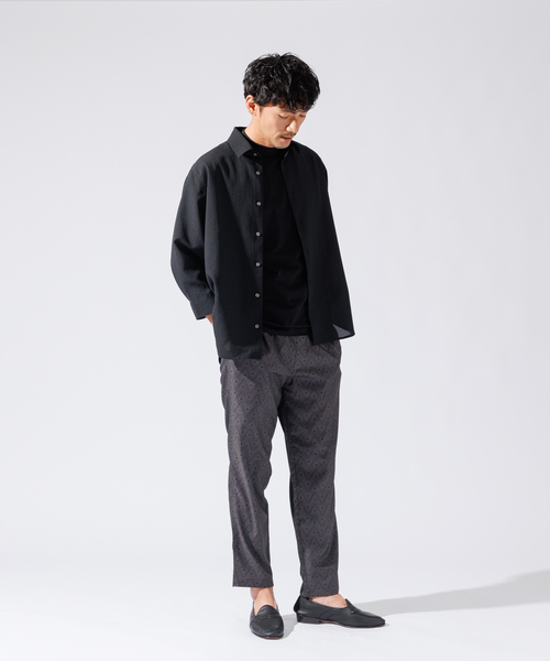 ABAHOUSE GRAY(アバハウスグレイ)の「【接触冷感】シルケット天竺 モックネック 半袖Tシャツ(Tシャツ/カットソー・メンズ・ホワイト/ネイビー/グレイッシュベージュ/ブラック・46/48/50)」の14枚目の写真