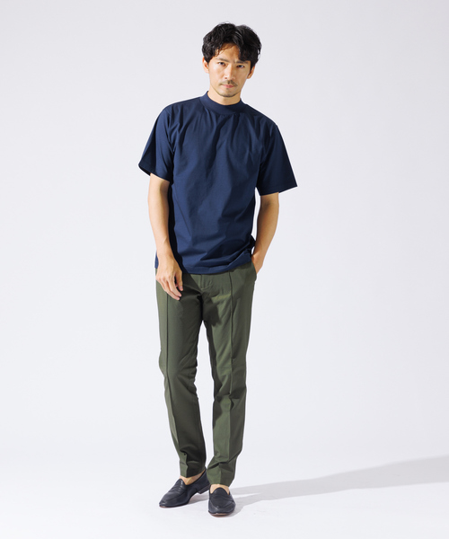 ABAHOUSE GRAY(アバハウスグレイ)の「【接触冷感】シルケット天竺 モックネック 半袖Tシャツ(Tシャツ/カットソー・メンズ・ホワイト/ネイビー/グレイッシュベージュ/ブラック・46/48/50)」の19枚目の写真