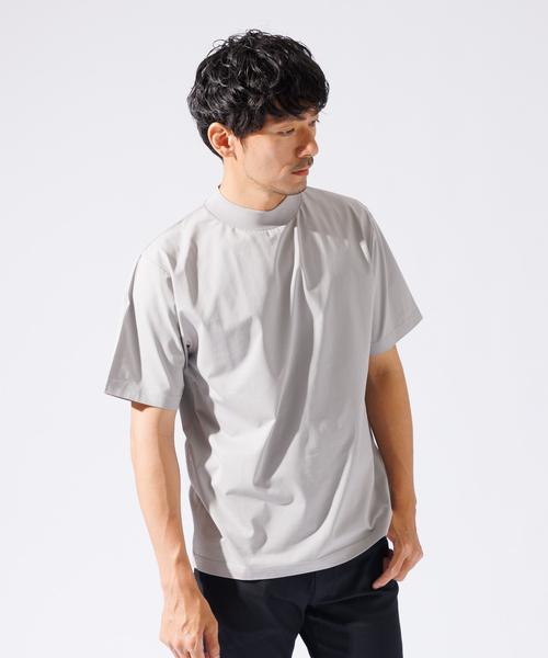 ABAHOUSE GRAY(アバハウスグレイ)の「【接触冷感】シルケット天竺 モックネック 半袖Tシャツ(Tシャツ/カットソー・メンズ・ホワイト/ネイビー/グレイッシュベージュ/ブラック・46/48/50)」の22枚目の写真