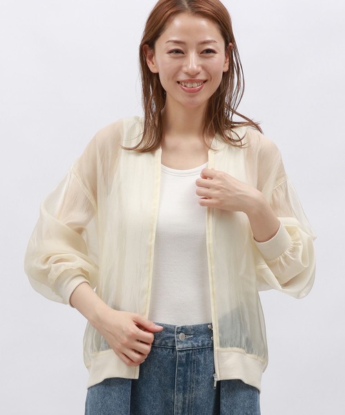 LAKOLE（ラコレ）の「シアーブルゾン / 126888（ブルゾン・レディース・ブラック/グレー/アイボリー・FREE）」の3枚目の写真