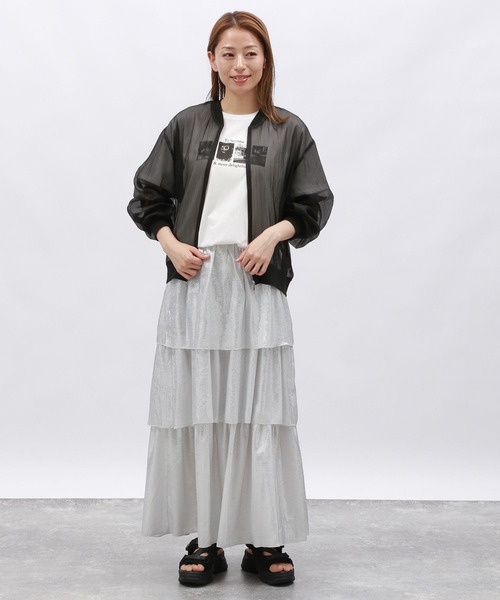 LAKOLE（ラコレ）の「シアーブルゾン / 126888（ブルゾン・レディース・ブラック/グレー/アイボリー・FREE）」の10枚目の写真