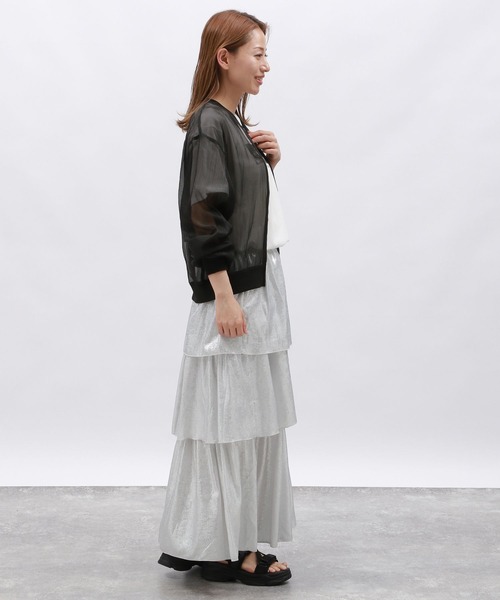 LAKOLE（ラコレ）の「シアーブルゾン / 126888（ブルゾン・レディース・ブラック/グレー/アイボリー・FREE）」の9枚目の写真