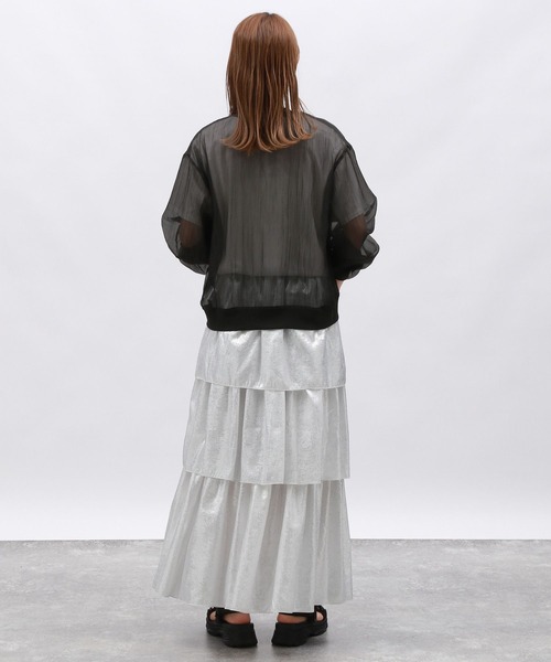 LAKOLE（ラコレ）の「シアーブルゾン / 126888（ブルゾン・レディース・ブラック/グレー/アイボリー・FREE）」の8枚目の写真