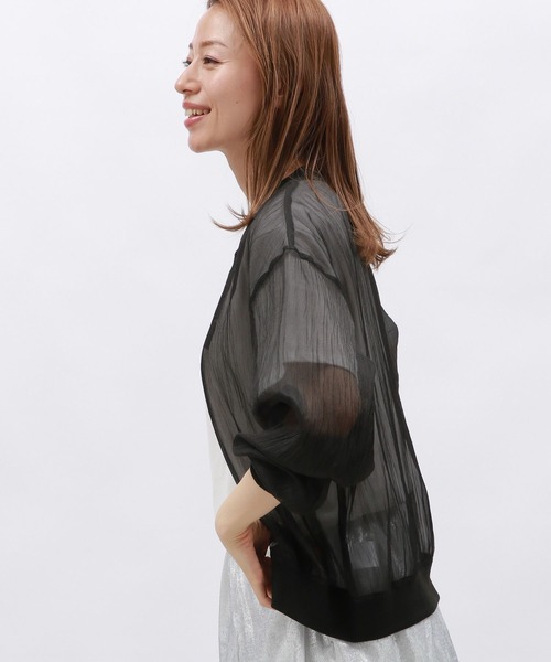 LAKOLE（ラコレ）の「シアーブルゾン / 126888（ブルゾン・レディース・ブラック/グレー/アイボリー・FREE）」の7枚目の写真