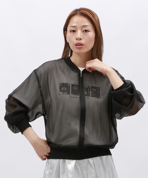 LAKOLE（ラコレ）の「シアーブルゾン / 126888（ブルゾン・レディース・ブラック/グレー/アイボリー・FREE）」の5枚目の写真