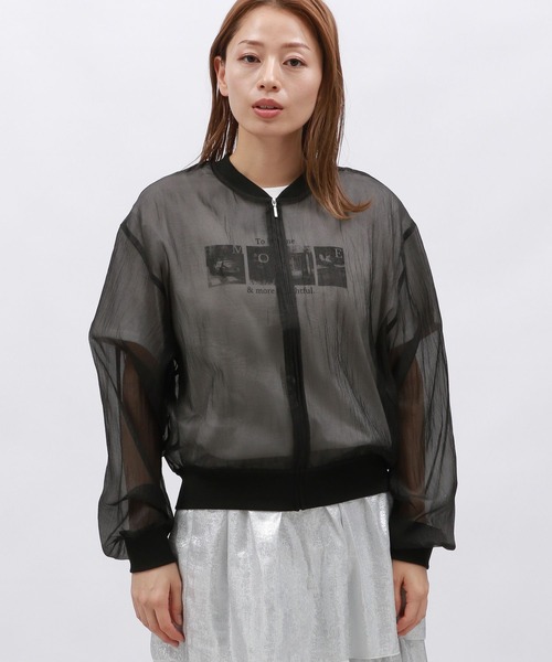 LAKOLE（ラコレ）の「シアーブルゾン / 126888（ブルゾン・レディース・ブラック/グレー/アイボリー・FREE）」の4枚目の写真